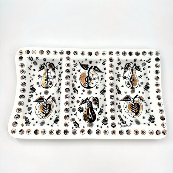 Vintage Georges Briard Forbidden Fruit Divided Serving Platter Large Mid Century - Picture 2 of 7